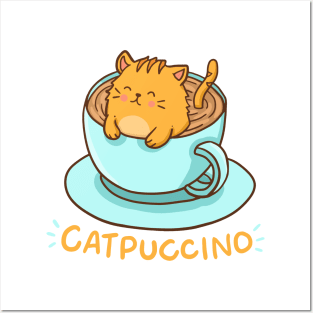 Catpuccino - For Cat and Cappuccino Lovers Posters and Art